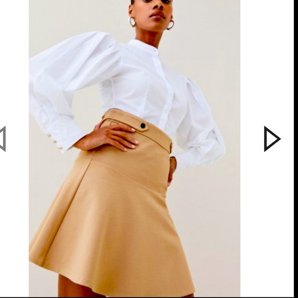 Beige Karen Millen luxury skirt with zipper and gold buttons. NWT. never worn - Picture 3 of 6